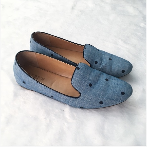 Like New Blue Polka Dot J. Crew Loafers - Picture 3 of 6